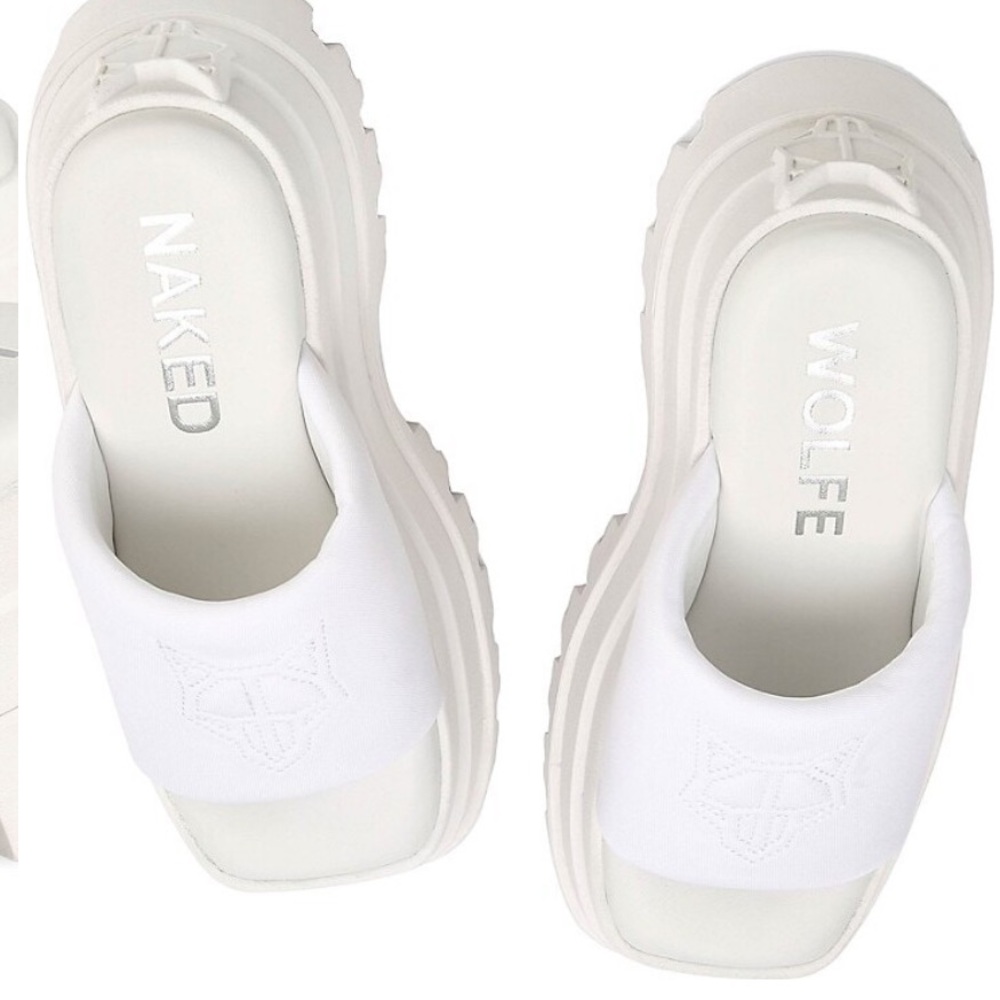 NAKED WOLFE Delicious Sandals Platform Shoes in White NEW - Picture 10 of 16